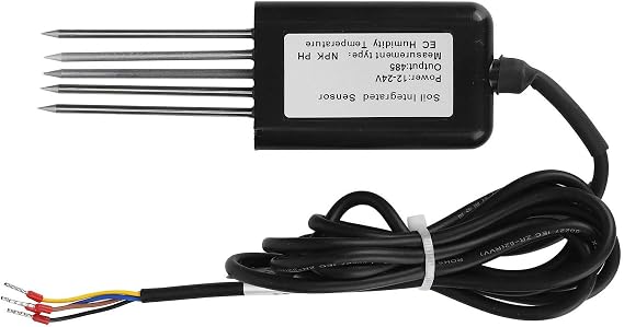 Soil EC Sensor,RS485 5Pin Soil PH NPK Temperature and Humidity EC Sensor Conductivity Detector Tester,Soil MultiParameter Sensor