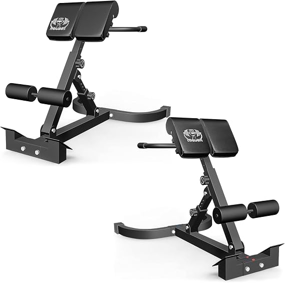 Hyper Back Extension Roman Chair - Foldable for Home Gym Fitness, Back Extension Bench Machine for Glute, Multi-Functional Bench for Full All-in-One Body Workout