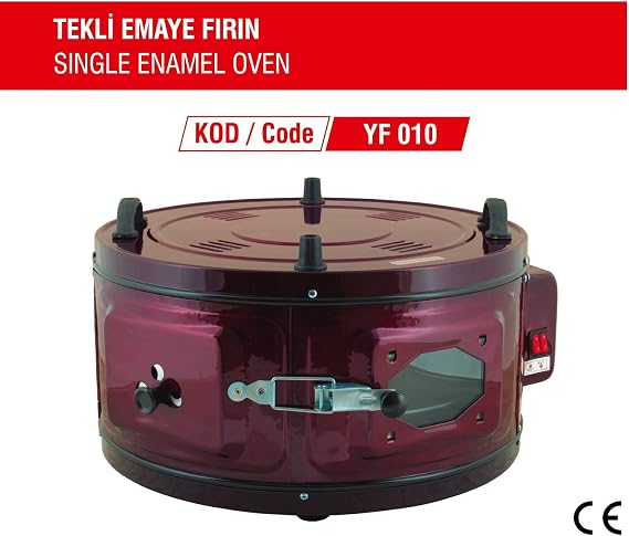 Yildiz Camli Davul Firin KÜÇÜk Boy Tek Emaye Tepsİlİ Davul Firin