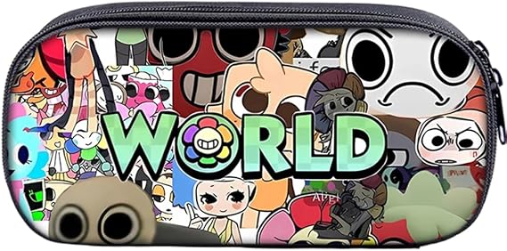 Game Pencil Case,Cartoon Pencil Case,Anime Student Stationery Pouch,Cute Student Stationery Cartoon Stationery Holder Large Capacity, Double Zipper Design for Boys & Girls