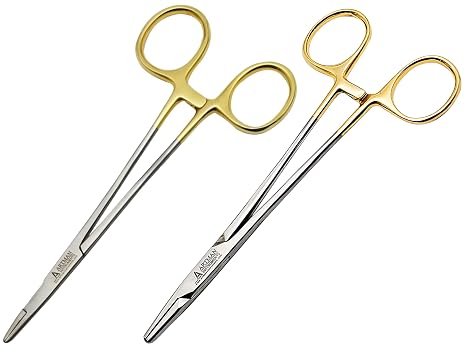 Bundle of Olsen Hegar Needle Holder 6" Gold Plated Handle w/Tungsten Carbide Inserts & Mayo Hegar Needle Holder 6" Gold Plated Handle w/Tungsten Carbide Inserts by Artman Instruments