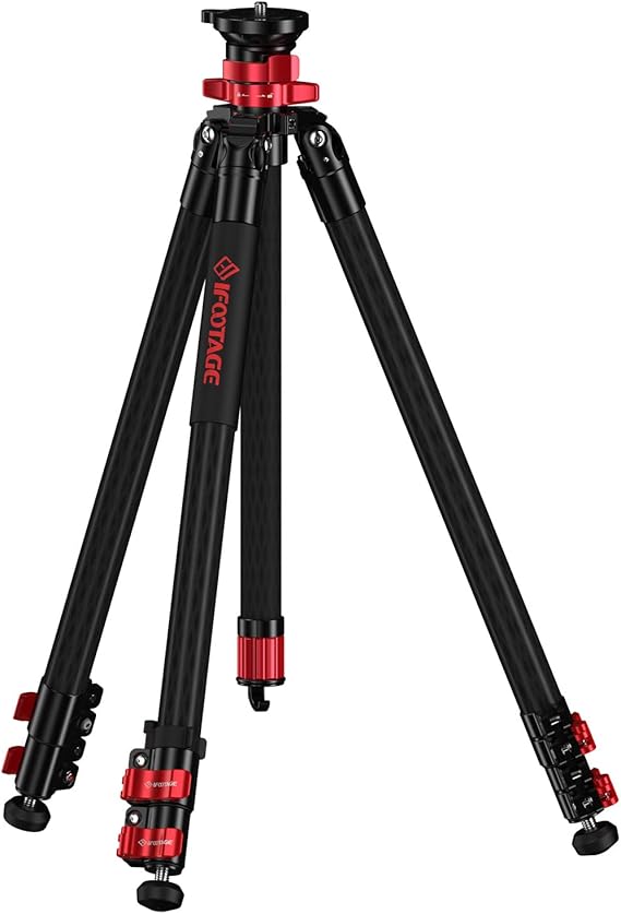 IFOOTAGE TC6S Carbon Camera Tripod, Professional Video Tripod 3 Sections with Centre Pole,360 Rotate Ball Head,Compatible with DSLR Camcorder