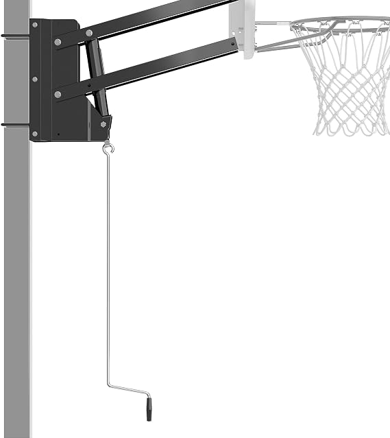 Spalding U-Turn Basketball Backboard Lift System | Adapts to Fit 4" Square Pole or 3.5" Round Pole | Adjustable Height