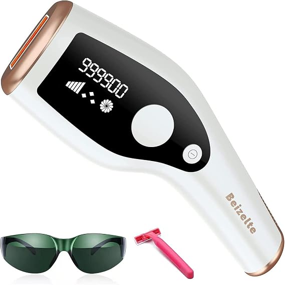 Beizelte IPL Hair Removal Device,990,000 Flashes Laser Hair Removal for Women and Men,Painless and Durable,Easy Home Use Hair Removal for Body,Face,Bikini Zone (White)
