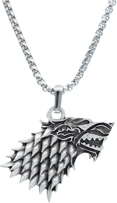 Game Of Thrones Kurt Örme Zincir Kolye - Gümüş Kaplama - Erkek Kadın Kolye - No:1359