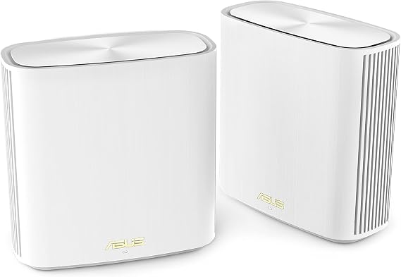 ASUS ZenWiFi XD6S AX5400 Set of 2 White Combinable Router (AX5400 Whole-Home Dual-Band Mesh WiFi 6 System Coverage of up to 500 m²/4+ Rooms Easy Setup via App AiProtection Pro)
