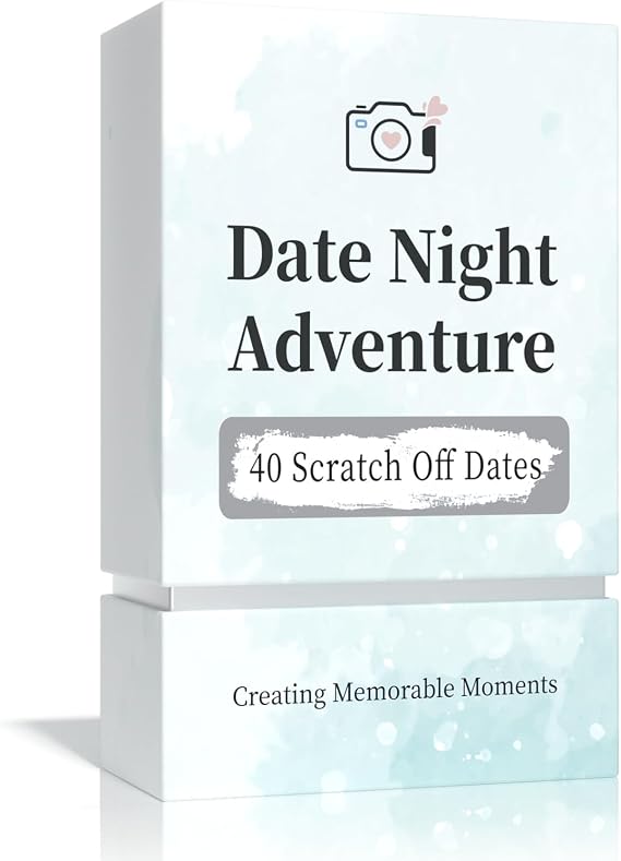 40 Fun Date Night Scratch Off Card Game Ideas, Couples Gifts for Bridal Shower, Wedding Anniversaries, Engagement, Romantic Gifts for Couple, Him, Her, Men, Boyfriend, Girlfriend, Bride, Husband, Wife