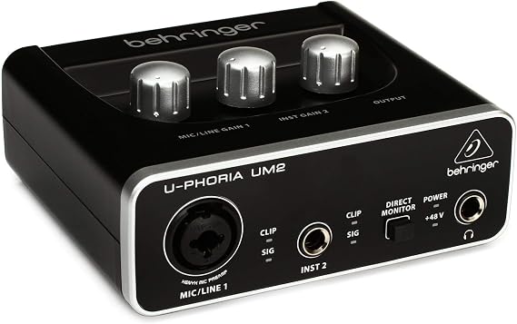 Behringer UM2 Audiophile 2x2 USB Audio Interface with Xenyx Microphone Preamp