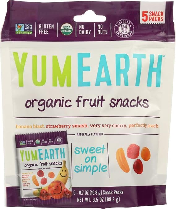 Yum Earth - Organic Gluten Free Fruit Snacks - 5 Pack(s).Pack of 2
