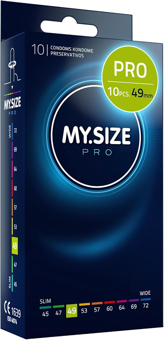 MY.SIZE PRO Condom Size 2, 49 mm, Tight Fit, 10 Condoms - Perfect fit and a Suitable Size for Everybody