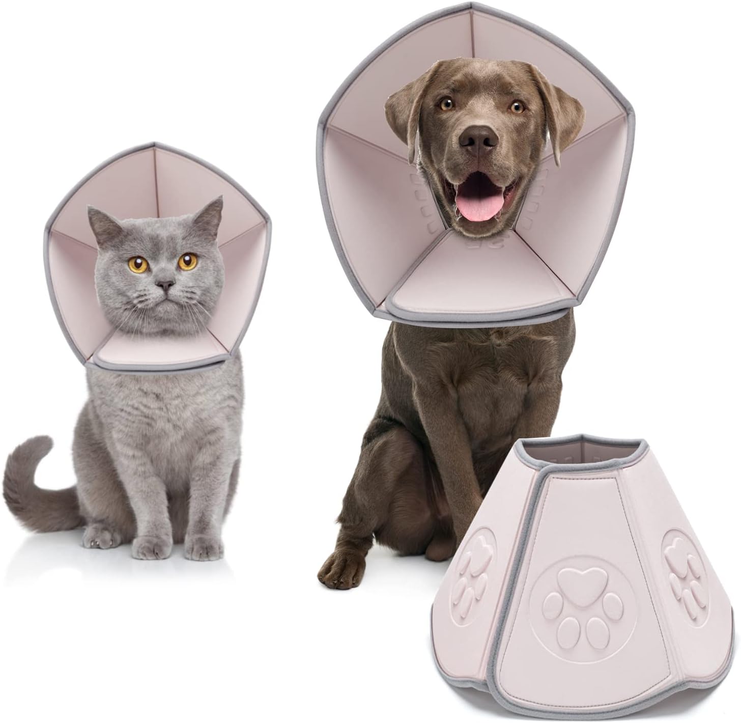 Leo IRis Soft Dog Cone After Surgery Recovery Comfy Cones for Dogs Cats Adjustable Cone Collar Prevent Collar for Small Medium Large Dogs Bite Licking Scratching Touching Help Dog Healing from Wound