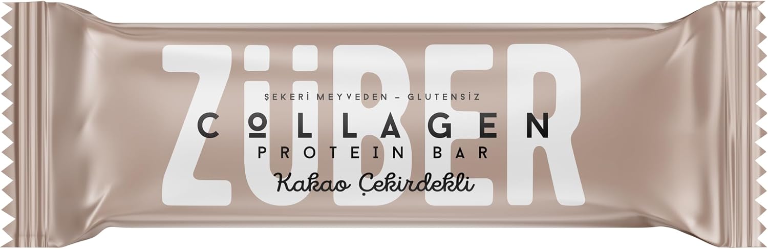Züber Kakao Çekirdekli Kolajen Protein Bar 35Gr