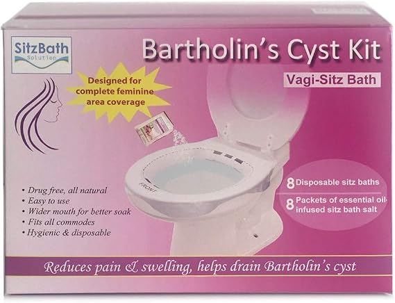 Bartholin Cyst Sitz Bath Kit. Reduces Pain and Swelling, Helps Drain Bartholin Cyst. All Natural Home Remedy for Vulvar Cyst and Abscess.