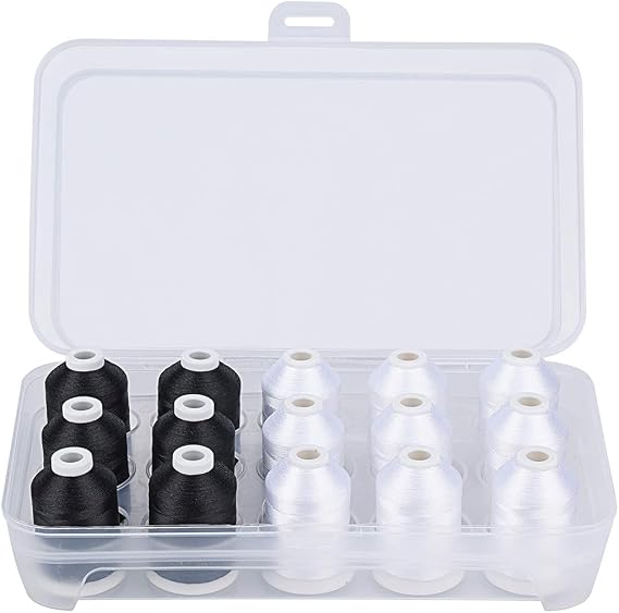 Simthread 15-Color Polyester Machine Embroidery Thread Set, 9W 6B