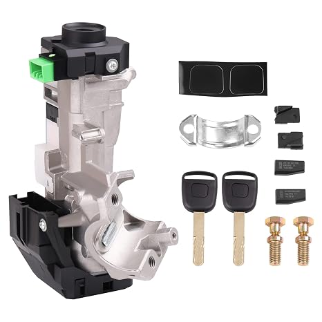 WMPHE Ignition Switch Lock Cylinder ID46 Chip 35100-SDA-A71 06350-SAA-G30 | Compatible with 2006-2011 Honda Civic 2007-2010 Honda CR-V FIT Odyssey with 2 Keys