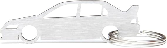 Boostnatics Silhouette Keychain Keyring Compatible with Lancer Evo Evolution 7 8 9 Key Fob
