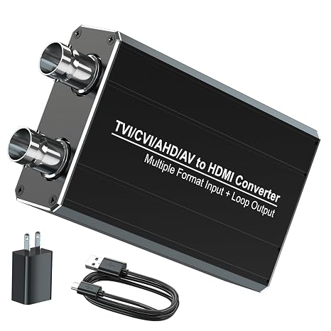 CVI/TVI/AHD to HDMI Converter with Loop Out for Local Display, 720P/1080P/3MP/4MP/5MP/8MP CVI/TVI/AHD Signal to HDMI Converter