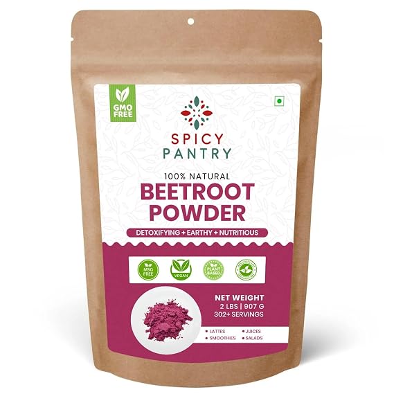 SPICY PANTRY Beet Root Powder - 2 lbs - 100% Beetroot, Dried & Milled, Earthy Sweet - Non-GMO, Single Ingredient, Product of India - For Smoothies, Juices, Soups, Baking & Natural Pink Coloring