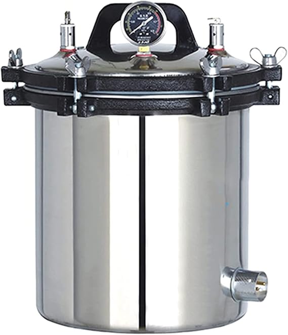 Autoclave Sterilizer Machine - Portable Steam Pressure Lab Equipment with Stainless Steel Construction and Dry Burn Prevention Three-Valve System