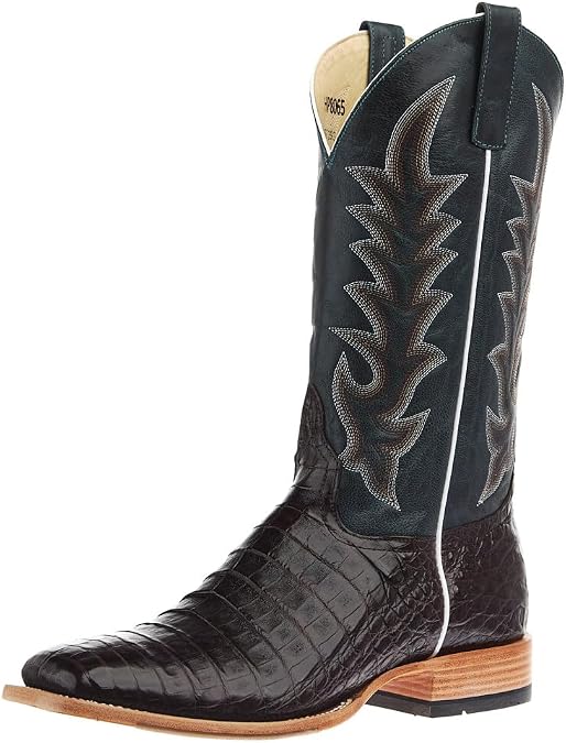 HORSE POWER Men's Navy Explosion Chocolate Caiman Belly Boots HP8065 (Navy, US Footwear Size System, Adult, Men, Numeric, Medium, 9.5)
