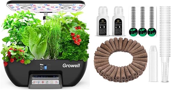 Growell 17 Pods Hydroponics Growing System Kit & 182 Pcs Seed Pod Kit