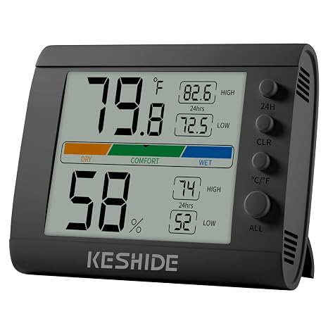 Hygrometer Thermometer Gauge Mini Digital, Monitor Indoor Outdoor Humidity Meter Temperature for Humidifiers Dehumidifiers Greenhouse Reptile Humidor