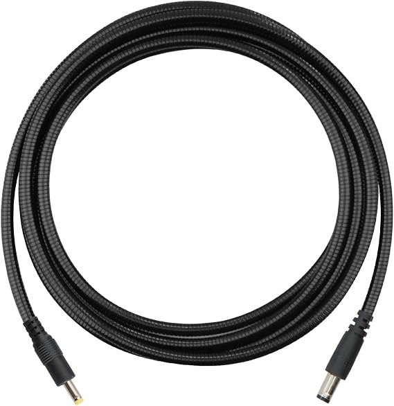 Chewproof Power Cable for Solar Panel Connector, 5.5x2.1 to 4.0x1.7 Male DC Plug, Compatible with Tactacam Reveal,Stealth Cam, Moultrie & Muddy Trail Cameras, 39in/1m Length