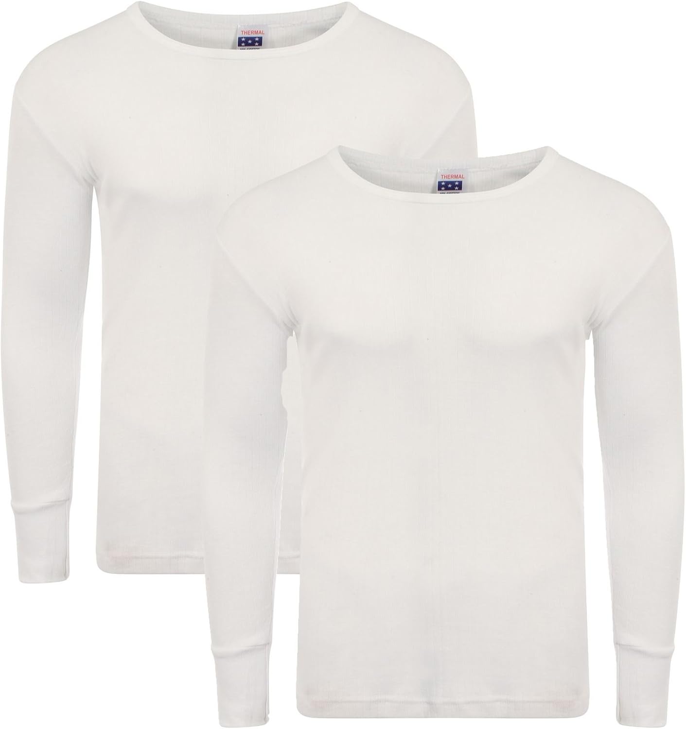 Heatwave® Pack of 2 Men's Thermal Long Sleeve Top, Warm Underwear Baselayer, S M L XL XXL Thermals