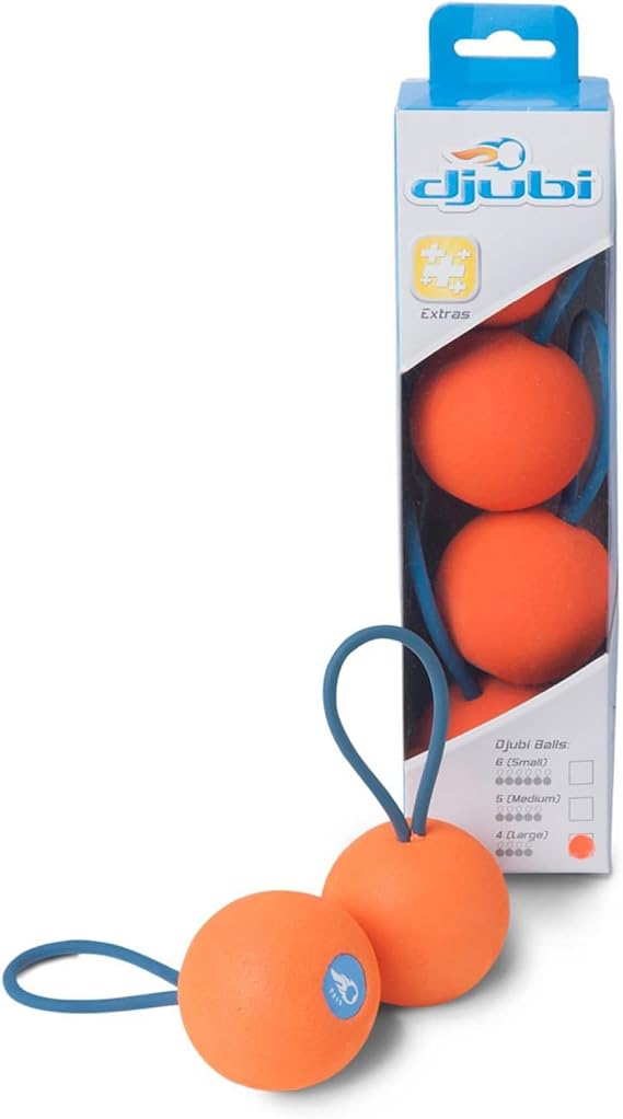 Djubi Slingball Large Ball Refills, 4 Balls, Continue The Ultimate Game of Catch, Indoor & Outdoor Sports Toy for Kids & Adults