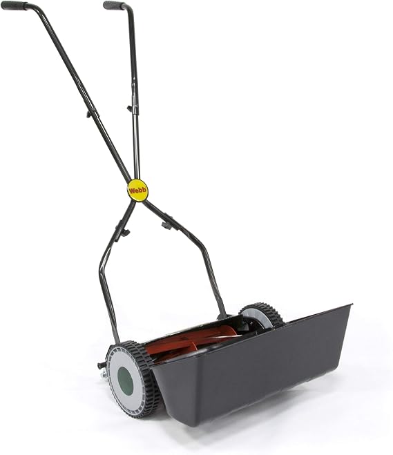 Webb WEH30 Sidewheel Manual Hand Push Cylinder Lawnmower with 4 Cutting Heights, 30cm Cutting Width and 17L Collection Box - Voted Best Buy Budget Mower by BBC Gardener’s World -