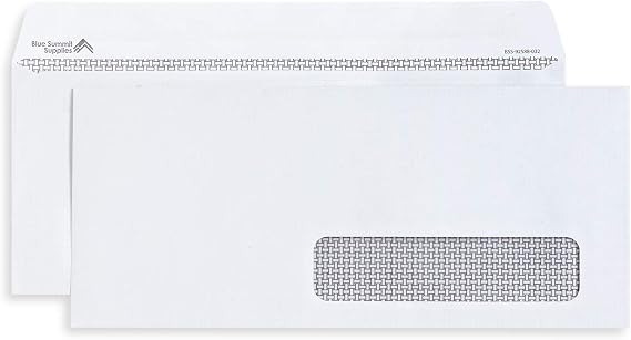 Blue Summit Supplies 500#10 Right Window Security Envelopes, Self Seal