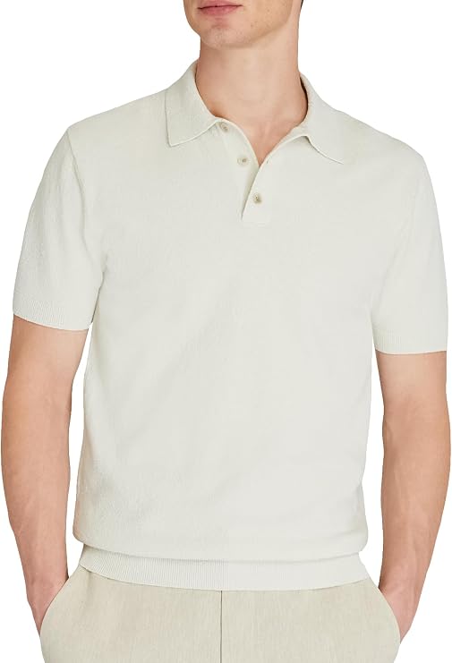Club Monaco Men's Short Sleeve Boucle Polo