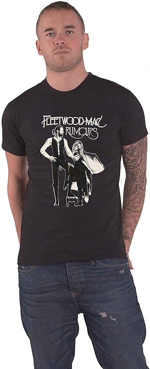 Fleetwood Mac T Shirt Rumours Album Band Logo Official Mens Black Size XL