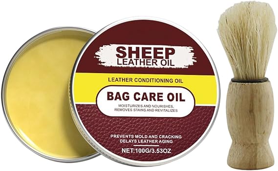 Leather Softener 3.53oz Natural Wax with Brush