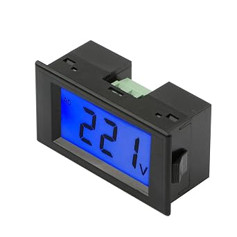 Blue LCD Panel Mount Meter Digital Voltmeter Display with Case AC 80-500V