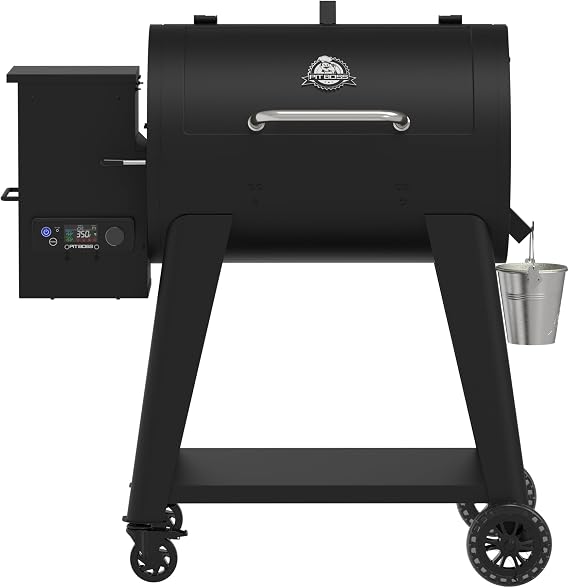 Pit Boss 850 FB2 Series Wood Pellet Grill & Smoker with Flame Broiler and LCD Digital Controller, 840-Sq. In. Cooking Space, 180F to 500F Temperature Range, Meat Probe, 21 lb. Pellet Hopper, Black