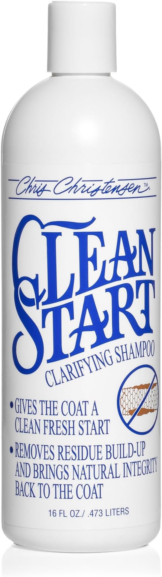 Chris Christensen Clean Start Clarifying Dog Shampoo - Pro-Vitamin Formula That Wont Strip The Coat! Removes Product Build-up, Waxes, Oil and Dirt (16 Ounces)