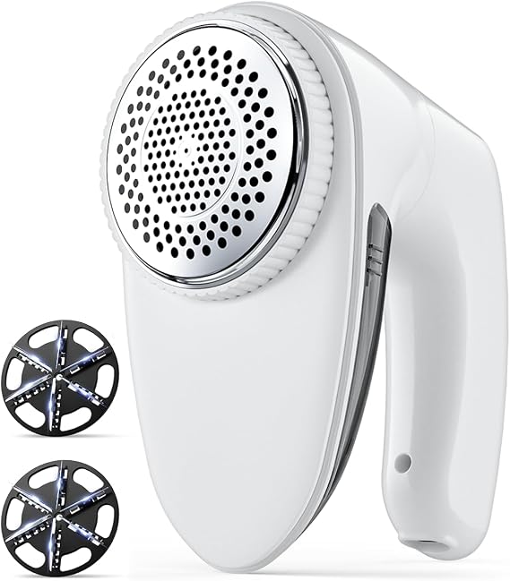 Bymore Fabric Shaver, Lint Shaver, Sweater Shaver for Clothes, White | Large 65mm head and six-leaf blades cover more area in fewer passes for fast, even care on sweaters, couches and furniture