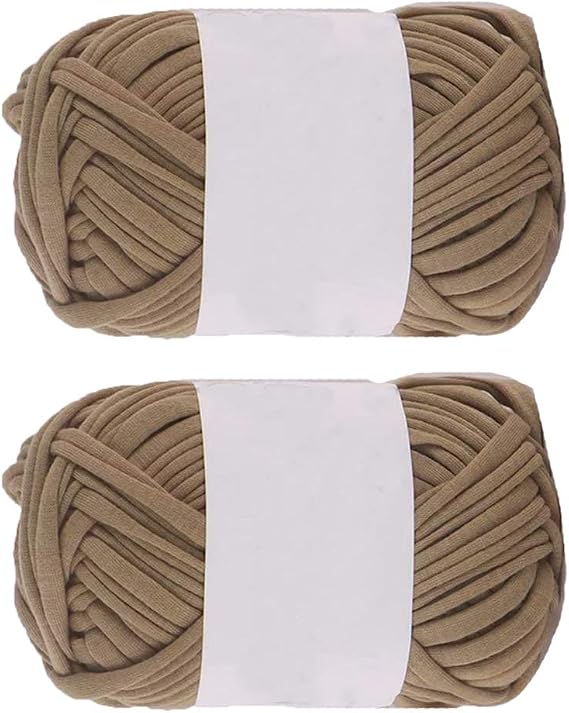 200g T-Shirt Yarn Camel Spaghetti Yarn Elastic Strong Cloth T Shirt Trapillo Yarn Crocheting Ribbon Yarn Accessory Yarn Knit Basket Crochet Bag Materials