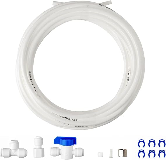 PureDrop PDR-ICEK Refrigerator Ice Maker Connection Kit | 1/4 in Tubing, Ice Maker Connection, RO Compatible, Quick Connect, Easy Installation