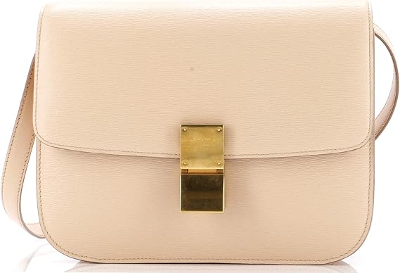 Pre-Loved Classic Box Bag Grainy Leather Medium, Neutral