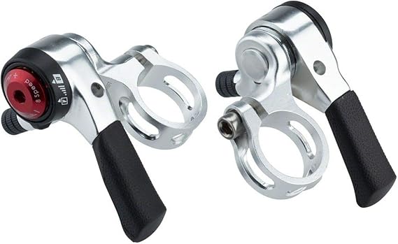 microSHIFT Thumb Shifter Set, 8-Speed, Double/Triple, Shimano Compatible, Black