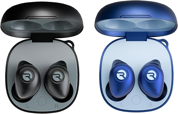Raycon Fitness Bluetooth True Wireless 2X Earbuds Bundle (Black & Blue) - Built in Mic 56 Hours of Battery, IPX7 Waterproof, Active Noise Cancellation, Awareness Mode, and Bluetooth 5.3