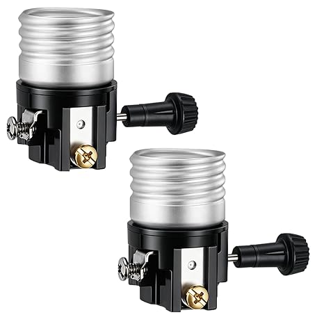 DiCUNO 3-Way Lamp Socket Replacement UL Listed, Lamp Switch Knob, 2-Pack