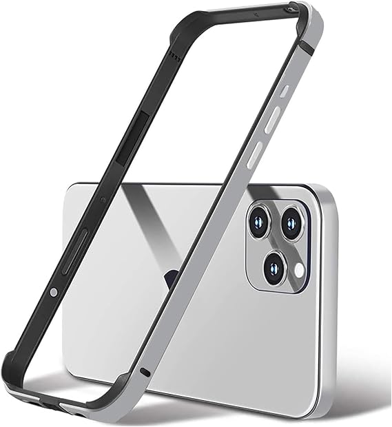 Aluminum Frame for iPhone 15 Pro MAX Metal Bumper Frame Slim Hard Case Cover Metal Frame with Soft Inner Bumper Raised Edge Protection Gray Titanium for iPhone 15 Pro Max