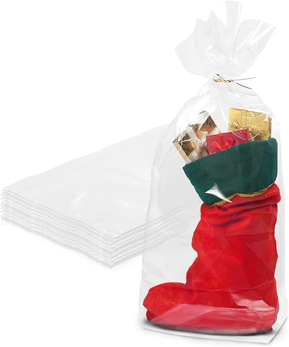 Thick Plastic Bread Bags for Homemade Bread, 8 x 4 x 18 Inches. Pack of 100 Clear Sourdough Bread Bags for Homemade Gift Giving. Bakery Bags for Bread.