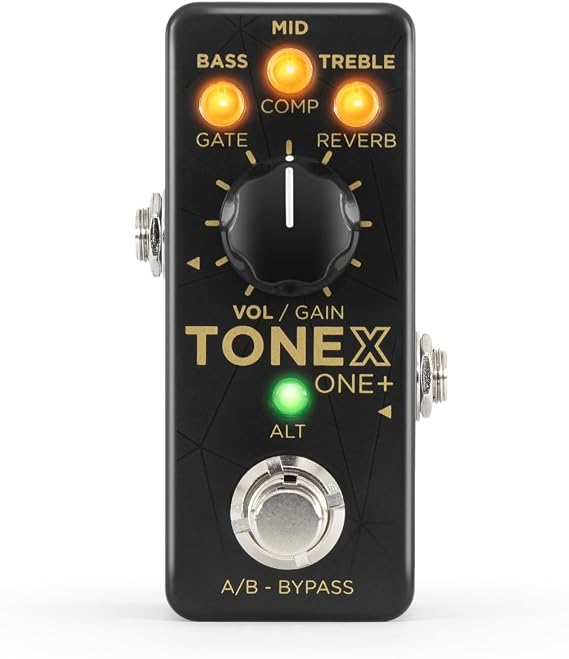 IK Multimedia TONEX ONE+ AI Guitar Amp & Effects Pedal with Bluetooth Wireless Editing, MIDI Control, USB Audio Interface, 60,000+ Tone Models, Compact Amp Simulator Cab & Stompbox Modeler