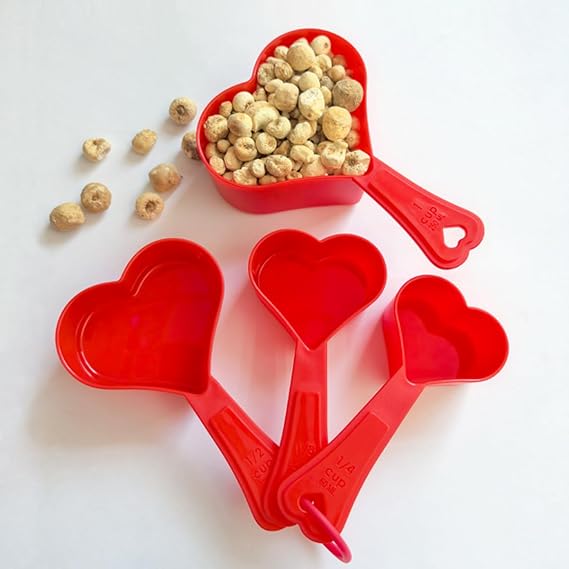 Measuring Spoons Set Heart Shaped Measuring Cups for Multi-purpose Liquid and Dry Home Essentials Cooking and Baking(4Pcs)