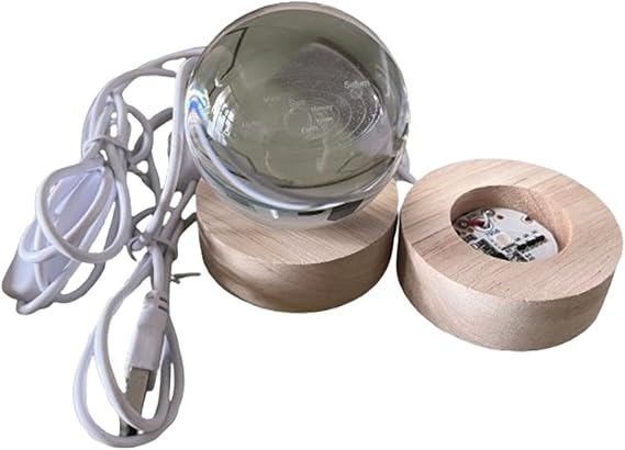 Solar System Crystal Ball Colorful and Warm Balls, 2.4 inch Decorative Quartz Glass Ball, Crystal Glass Sphere with