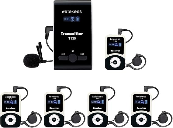 Retekess T130 Church Translation Device, Tour Guide System (1TX 5RX)